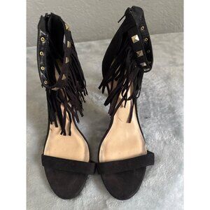 Wild Diva Ankle Strap Heels w/ Fringe Size 10